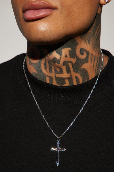 To The Metal Cross Chain Necklace Silver