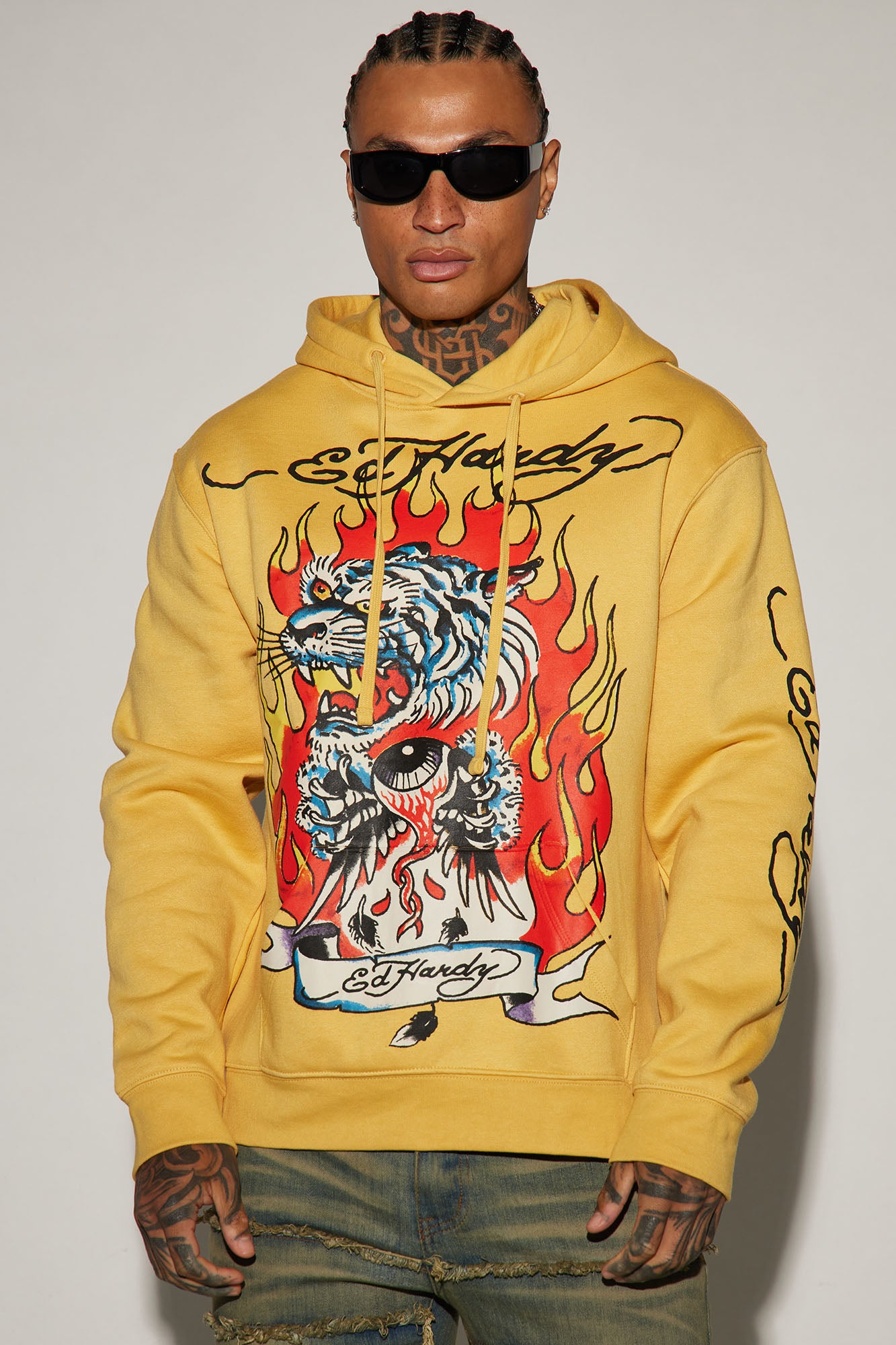 Yellow tiger hoodie on sale