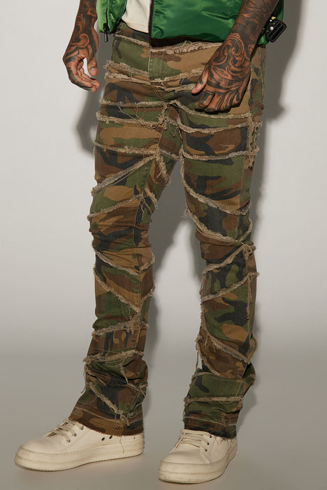 In All Ways Fray Stacked Skinny Flare Pants Camouflage