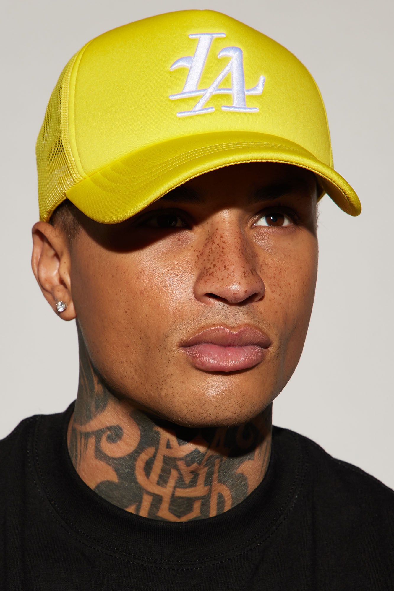 LA Trucker Hat - Yellow, Fashion Nova, Mens Accessories