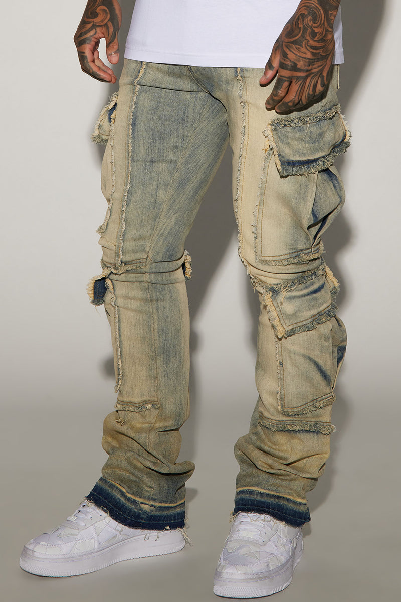 Shout Out Fray Stacked Skinny Flare Jeans - Medium Wash | Fashion Nova ...