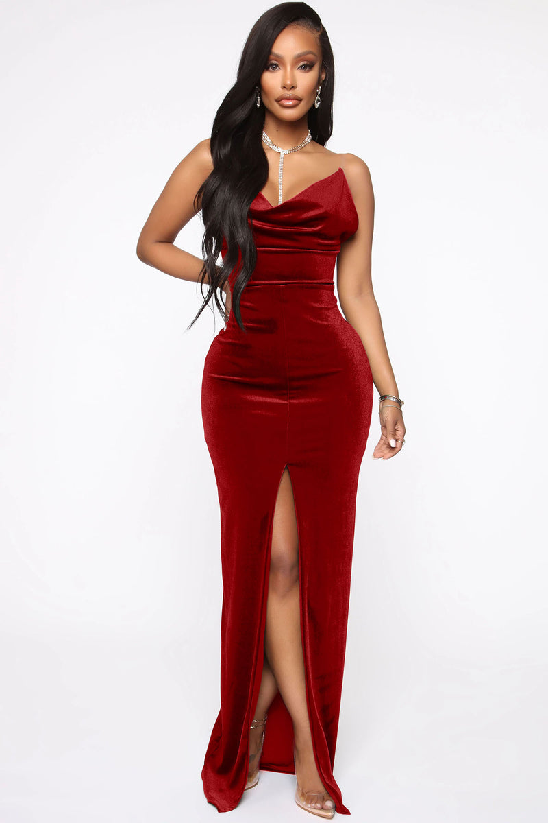 Your Best Shot Velvet Maxi Dress - Red | Fashion Nova, Dresses ...