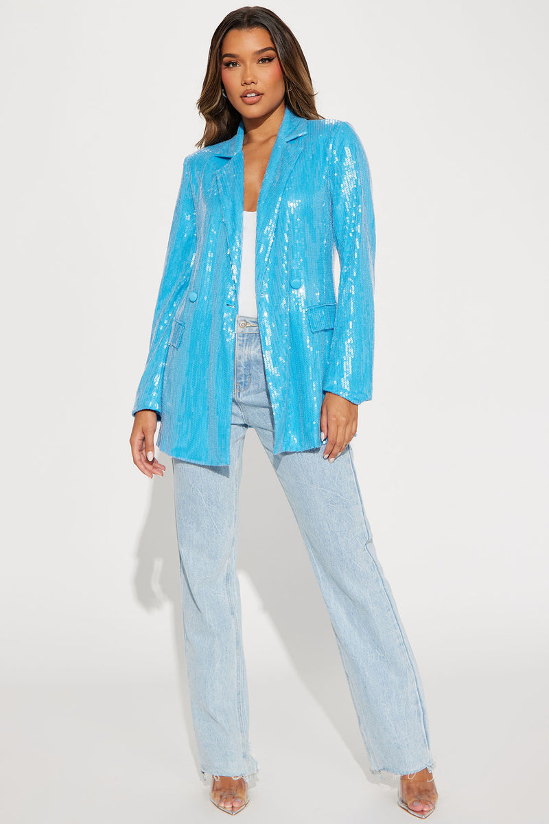 Alana Sequin Blazer Aqua Fashion Nova, Jackets & Coats Fashion Nova
