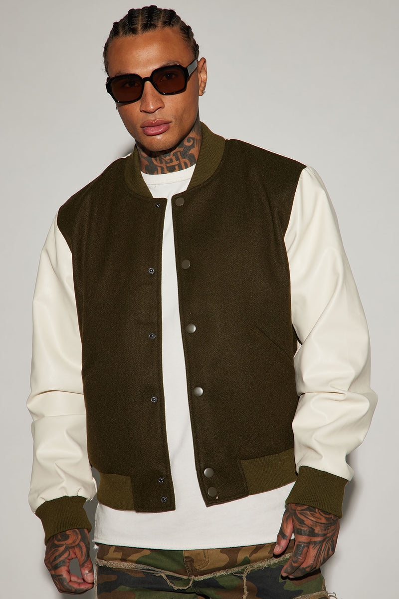 Pinecrest Varsity Jacket Olive Fashion Nova, Mens Jackets Fashion