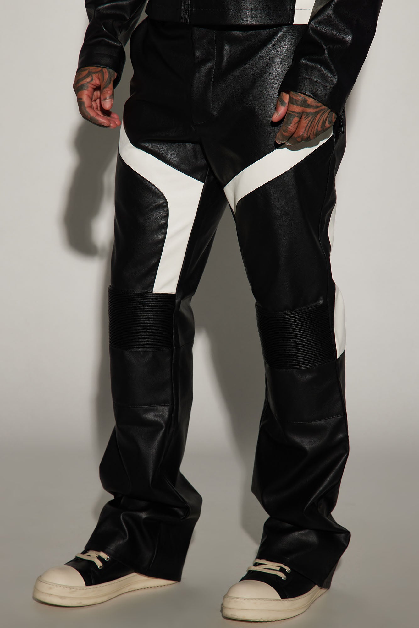 Black leather deals moto pants