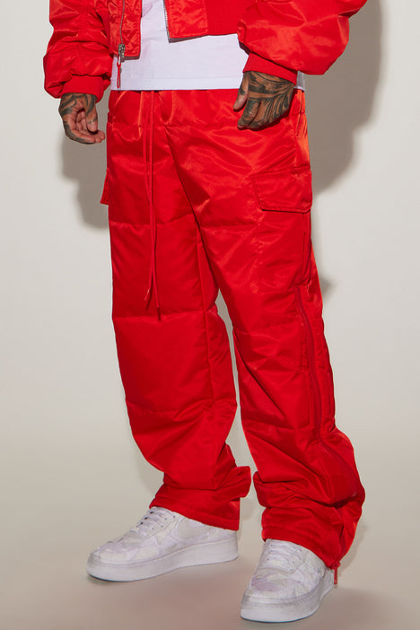 Ride With Me Padded Nylon Pants Red Fashion Nova Mens Pants