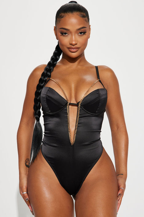 Watch Me Shine Satin Teddy Black