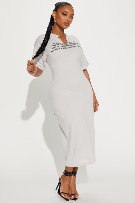 Grey t shirt maxi dress top