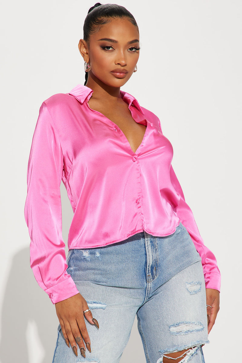 Kathy Satin Shirt - Hot Pink | Fashion Nova, Shirts & Blouses | Fashion ...