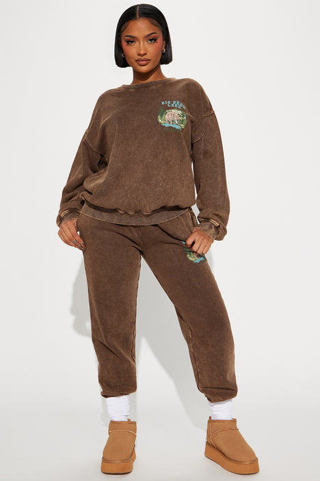 Big Bear Sweatsuit Brown Fashion Nova Matching Sets Fashion