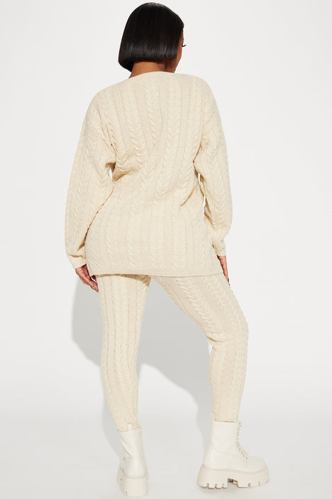 Keeley Sweater Pant Set - Cream, Fashion Nova, Matching Sets
