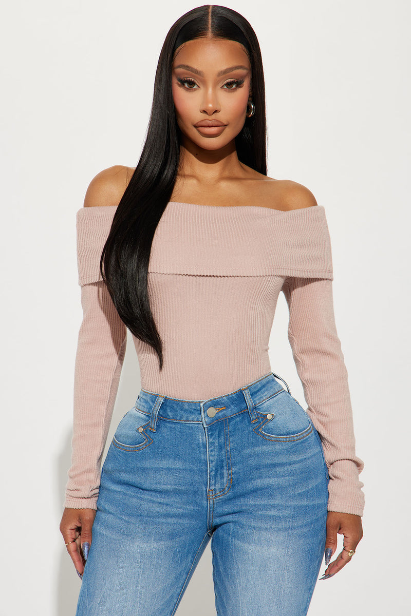 Sydney Off Shoulder Bodysuit Mauve Fashion Nova, Bodysuits