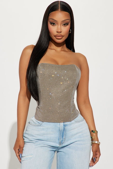 Jeweled corset top top