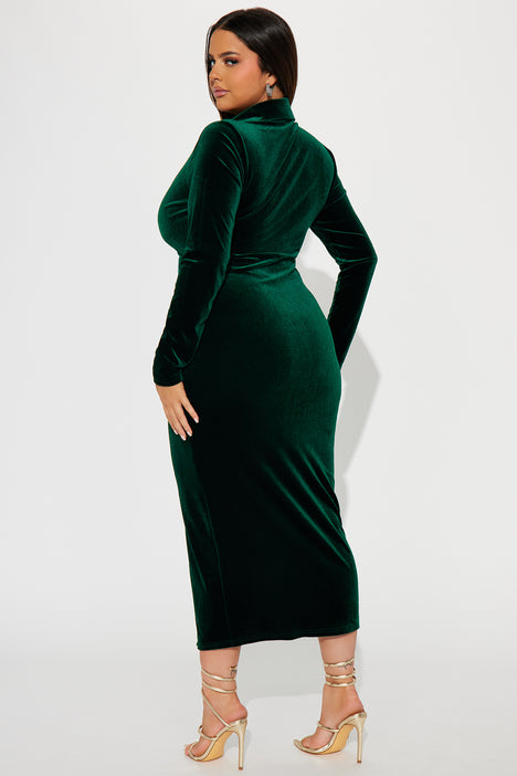Green velvet dress fashion nova online