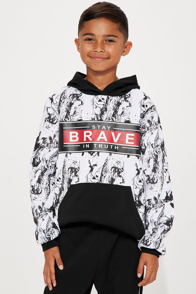 Mini Stay Brave Fleece Jogger Set - Black/White | Fashion Nova, Kids ...