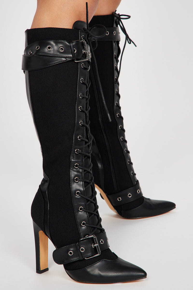 Doing My Thing Knee High Boots - Black | Fashion Nova, Shoes | Fashion Nova