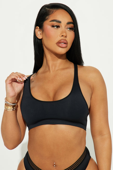 Weekend Vibe Seamless Bralette Black Fashion Nova Lingerie
