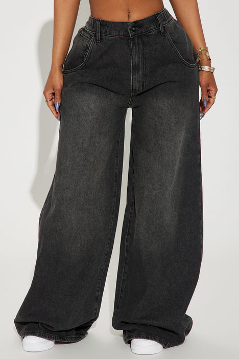 Extra High-Waisted Baggy Wide-Leg Non-Stretch Jeans | Old Navy
