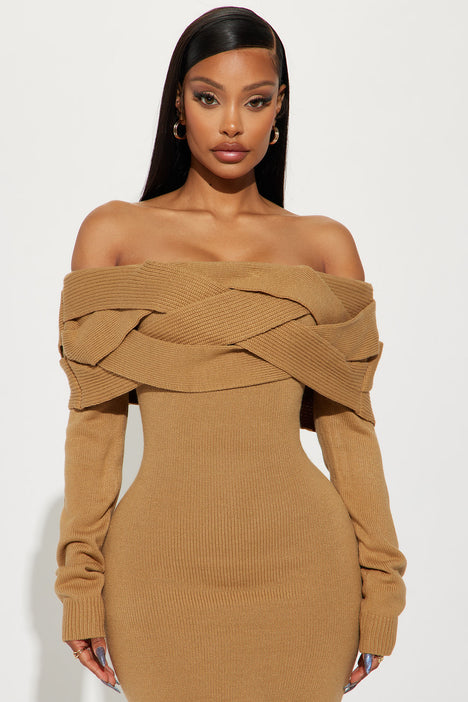 Fashion nova tan dress clearance