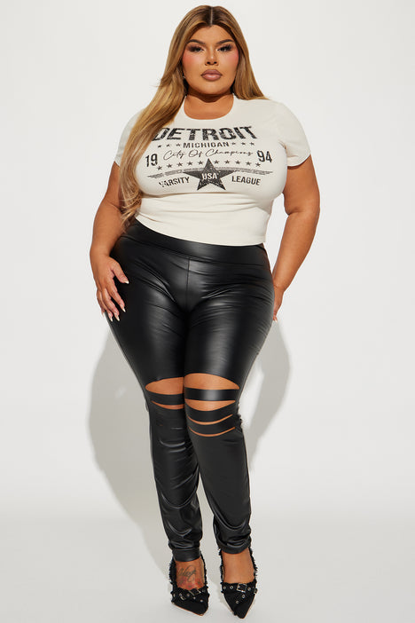 Plus size new arrivals distressed leggings