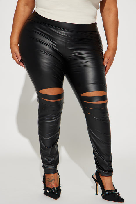 Distressed 2024 leather leggings