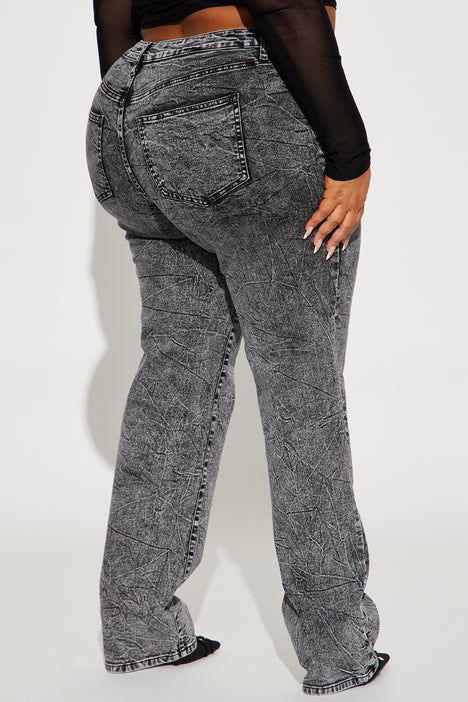 Plus size black sales acid wash jeans