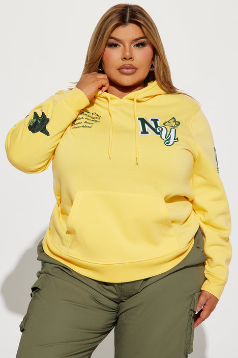 Yellow hoodie with best sale butterfly