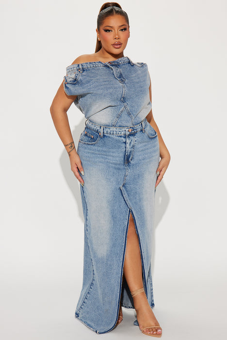 Fashion nova plus store size denim dress