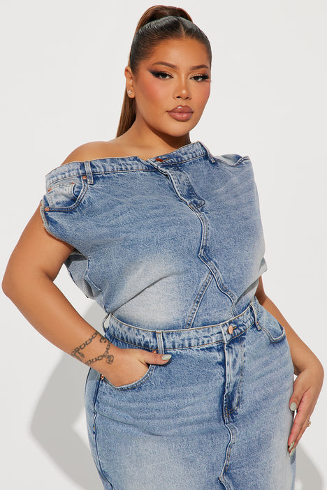Demi Denim Maxi Dress Medium Wash