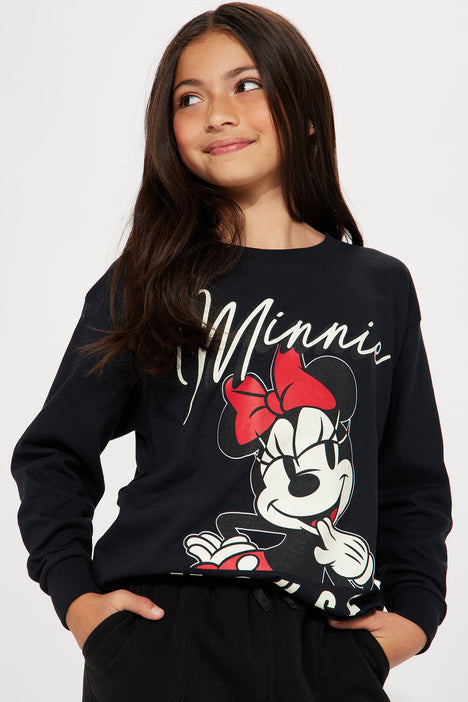 Mini Minnie Mouse Long Sleeve Top Black