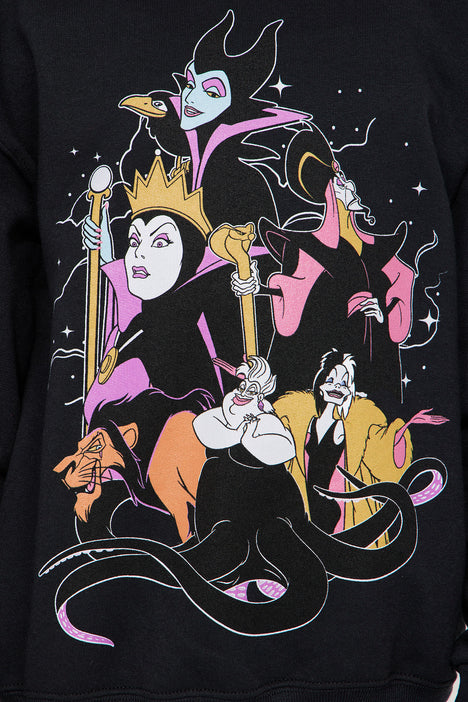 Mini Disney Villains Crew Neck Sweatshirt Black Fashion Nova