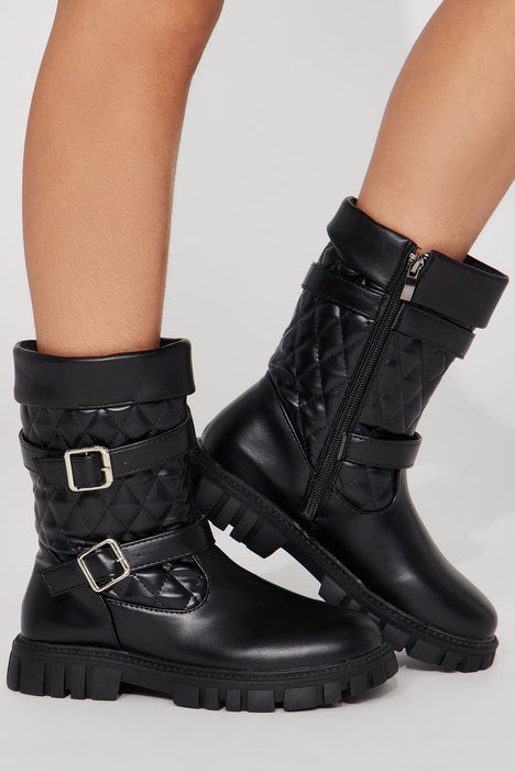 Black kids combat online boots