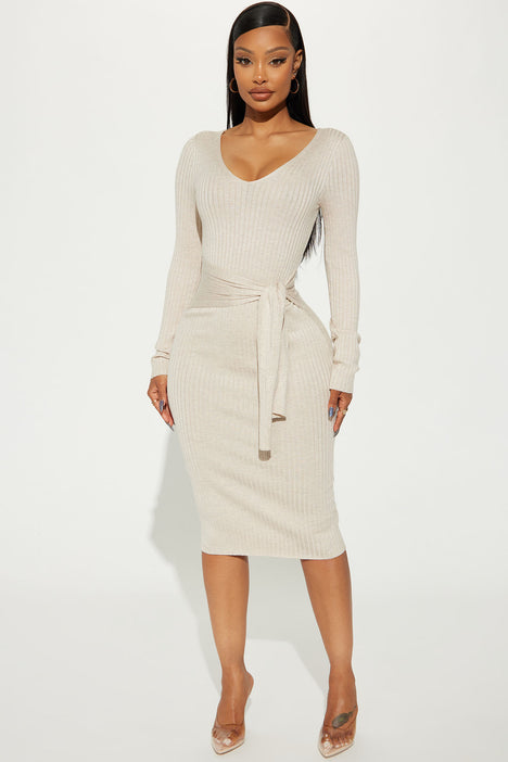Fashion nova oatmeal dress clearance