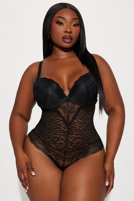 What A Night Lace Teddy - Black