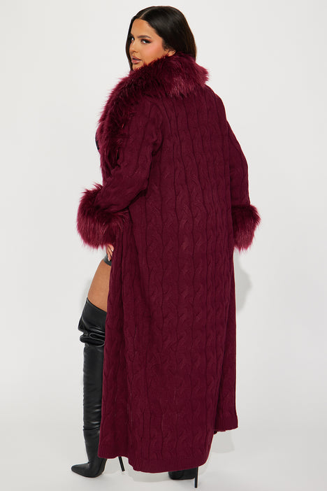 Burgundy new arrivals sweater coat
