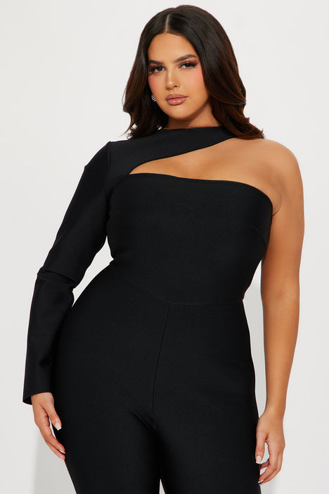 Make It Out Bandage Jumpsuit Black