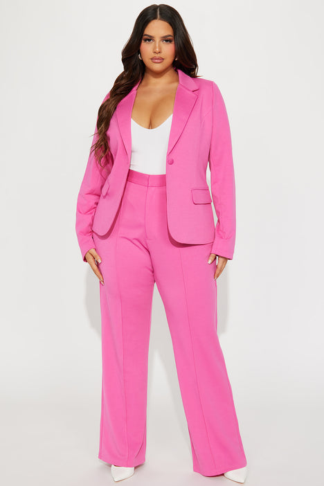 Business Per Usual Blazer Pant Set - Hot Pink, Fashion Nova, Matching Sets