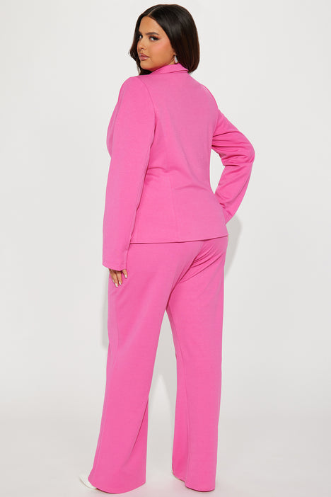 Business Per Usual Blazer Pant Set Hot Pink Fashion Nova