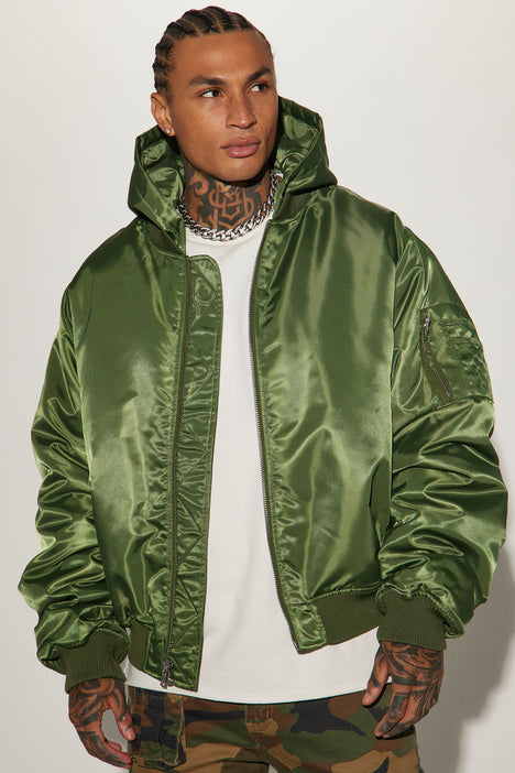 Pecos Hooded Bomber Jacket Olive Fashion Nova Mens Casual