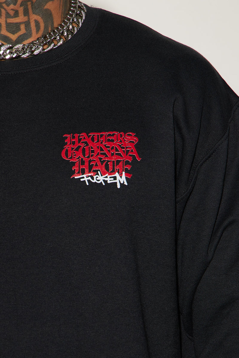 Haters Hatin Crewneck Sweater - Black | Fashion Nova, Mens Graphic Tees ...