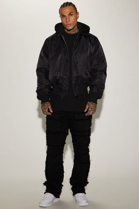 Can t Replace Nylon Hooded Bomber Jacket Black Fashion Nova