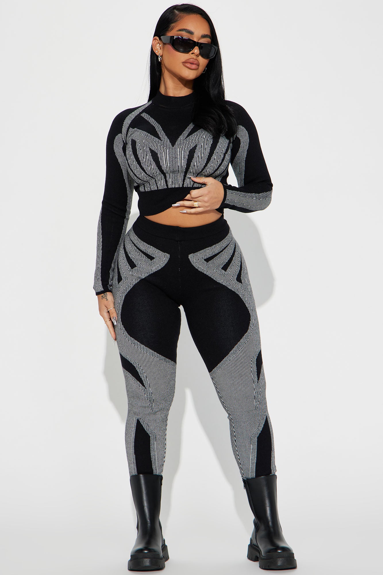 Ava Sweater Legging Set - Black/combo, Fashion Nova, Matching Sets