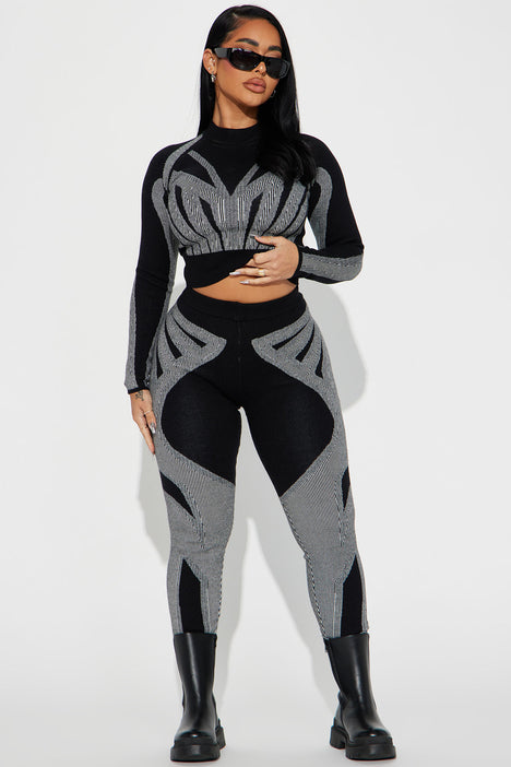 | Ava Matching Fashion Nova Nova, Sweater Sets Set Legging Black/combo Fashion - |