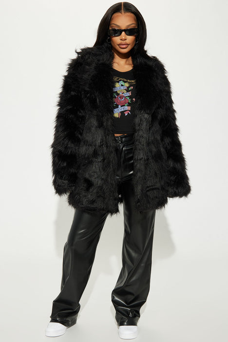 Fashion nova discount black fur coat
