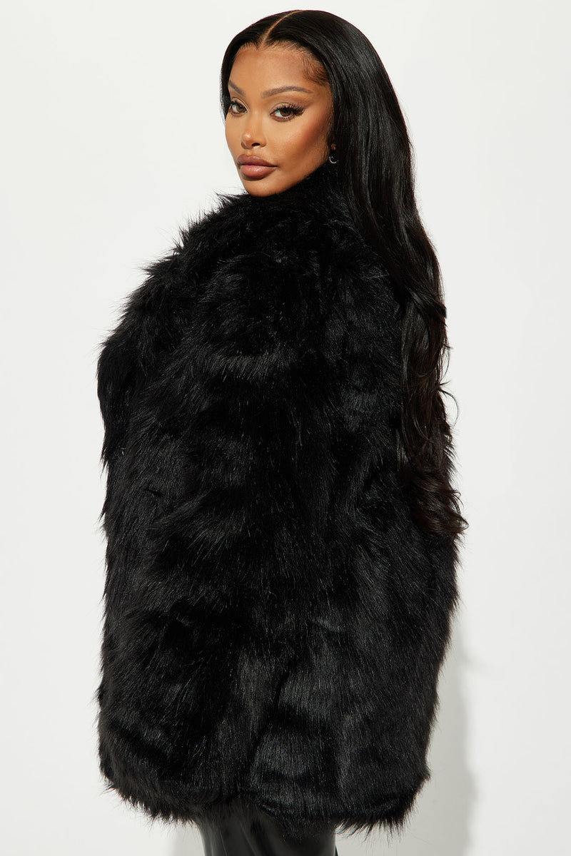 Bring It Back Faux Fur Coat - Black | Fashion Nova, Jackets & Coats ...