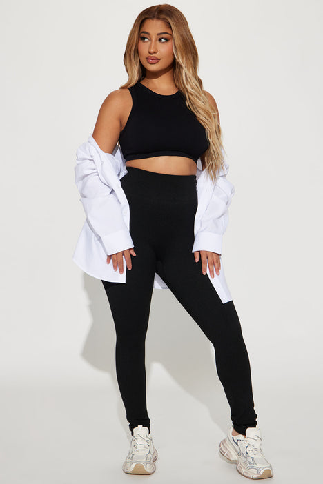 Francine Seamless Ribbed Legging - Black, Fashion Nova, Leggings