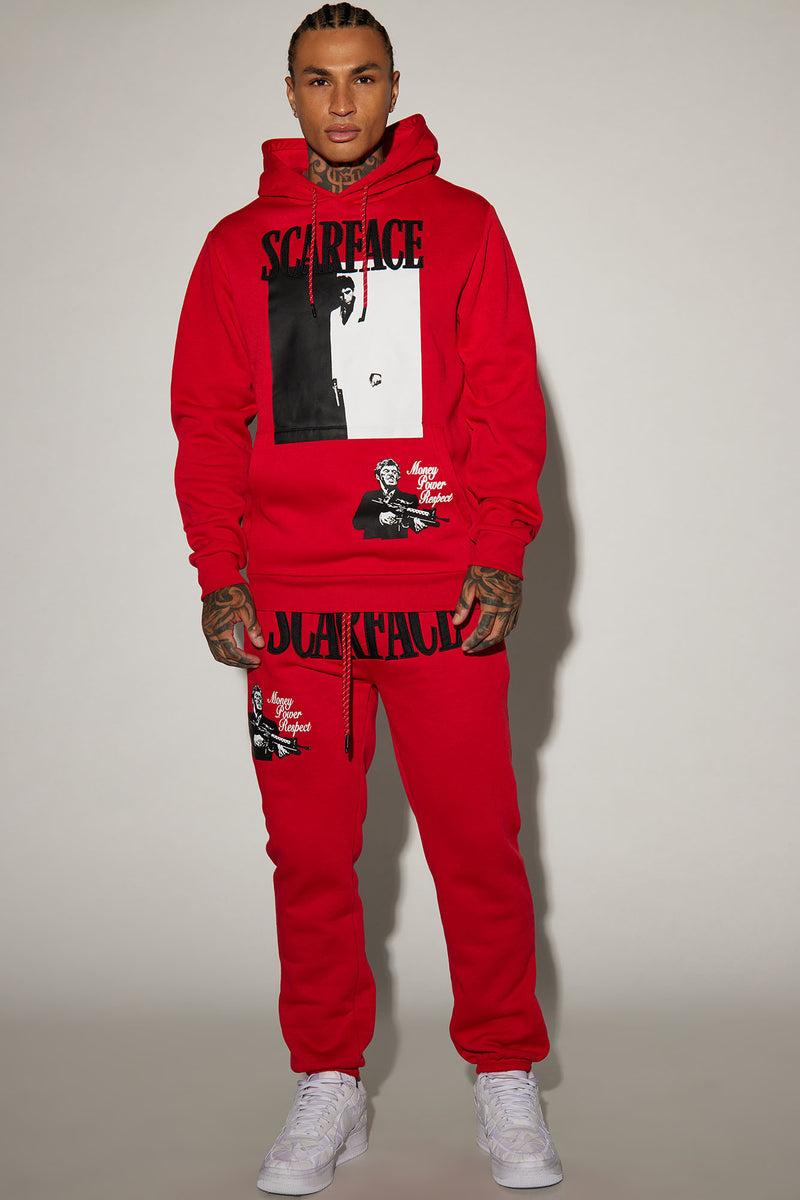 Scarface Money Power Respect Jogger - Red | Fashion Nova, Mens Fleece ...