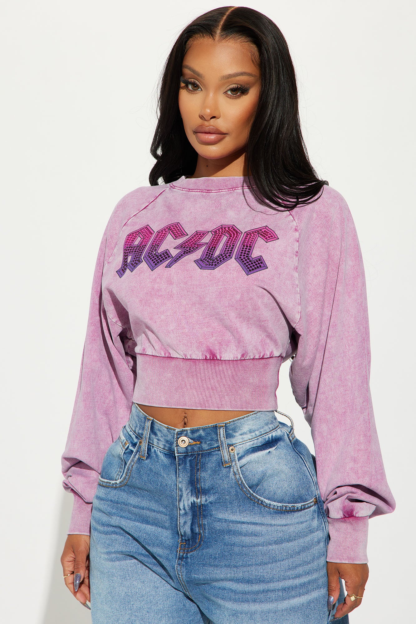 Cropped crew neck sweatshirt discount