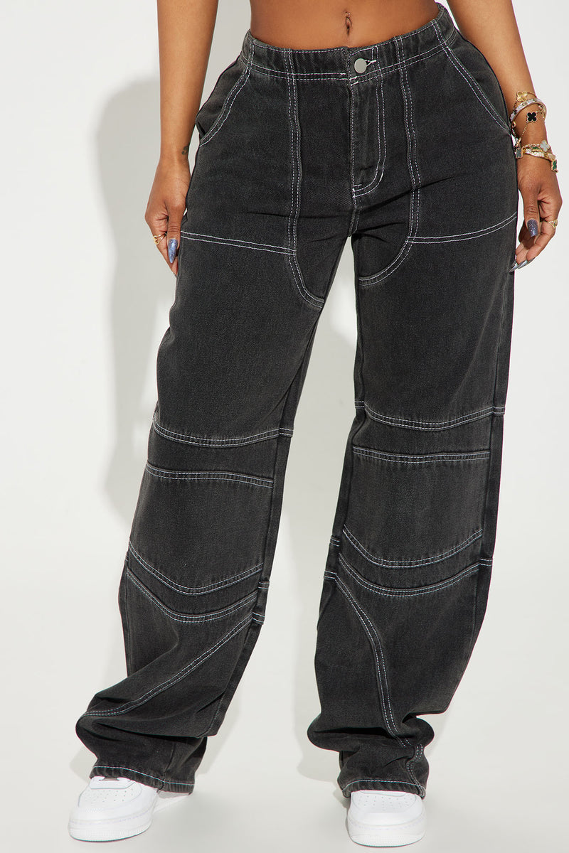 Acadia Drop Waist Baggy Jeans - Black | Fashion Nova, Jeans | Fashion Nova