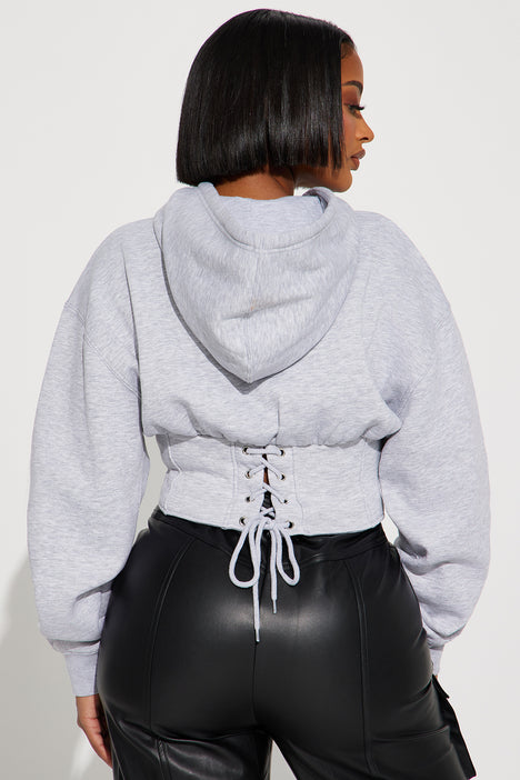 Lakers Home Team Corset Hoodie Heather Grey